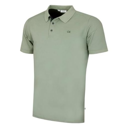 Calvin Klein 2025 polo golf uomo campus colletto a coste - salvia camo - xl