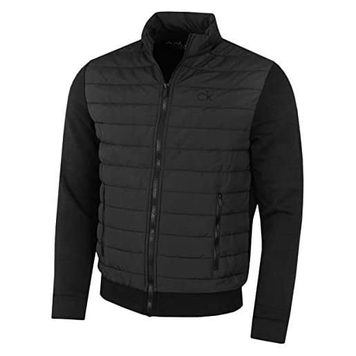 Calvin Klein giacca uomo collo a imbuto in pile trapuntato ibrido - nero - xxl