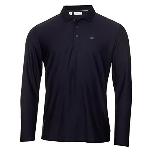Calvin Klein 2025 polo golf centrale maniche lunghe uomo - blu marino - l