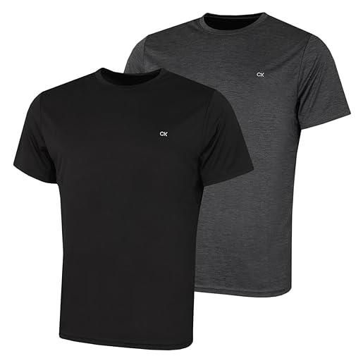 Calvin Klein uomo 2025 confezione 2 t-shirt performanti - nero/grigio - xl