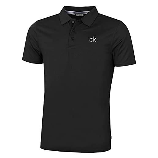 Calvin Klein 2025 polo da golf da uomo central eco light wicking - nero - xl