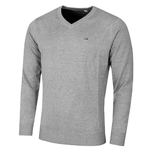 Calvin Klein uomo 2025 maglione golf scollo a vdurevole - grigio marl - m