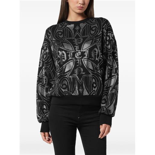 Philipp Plein felpa strass gothic - nero
