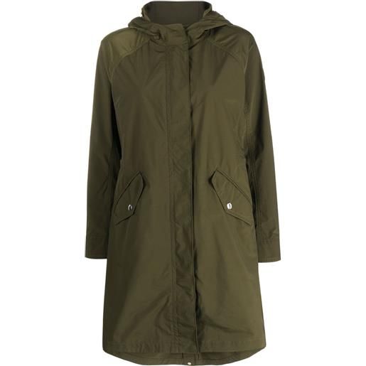 Woolrich cappotto midi con cappuccio - verde