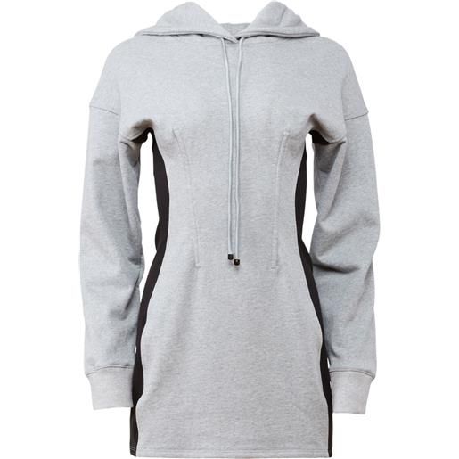 Fleur Du Mal abito stile corsetto con cappuccio - grigio