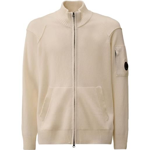 C.P. Company cardigan con zip - bianco