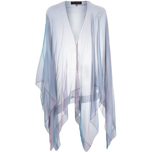 Talbot Runhof mantella asimmetrica semi trasparente - viola