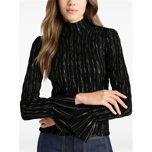 Cinq A Sept top cooper con ruches - nero