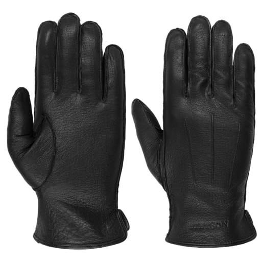 Stetson guanti in pelle classic uni goat uomo - a dita con fodera inverno autunno/inverno - 9 1/2 hs nero