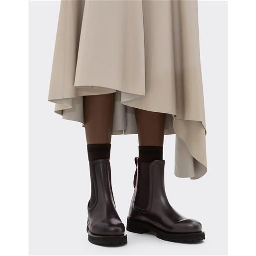 Ferrari stivale chelsea in pelle opaca - female scarpe e stivali mogano 39