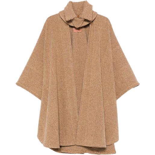 Ermanno Scervino mantella con motivo a spina di pesce - toni neutri