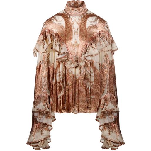 ZIMMERMANN blusa hypnotic - toni neutri