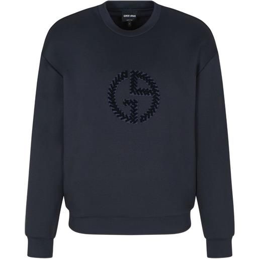 Giorgio Armani felpa con scollo rotondo - blu