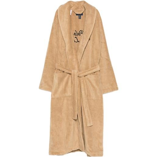 Polo Ralph Lauren vestaglia con cintura e logo ricamato - marrone