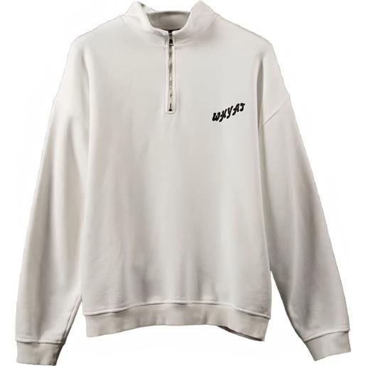 WHYAT felpa monte-carlo con mezza zip - bianco