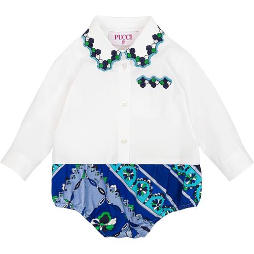 PUCCI Junior tutina con stampa fontane - bianco