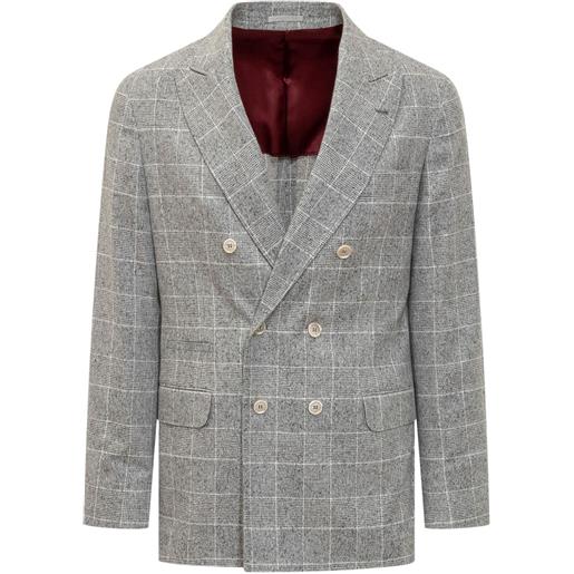 Brunello Cucinelli blazer a quadri - grigio