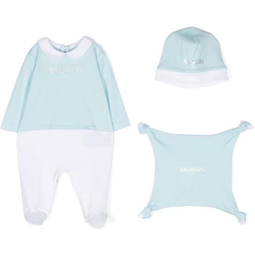 Balmain Kids set neonato con stampa - blu