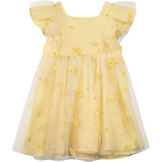 Tartine Et Chocolat abito a fiori con ruches - giallo