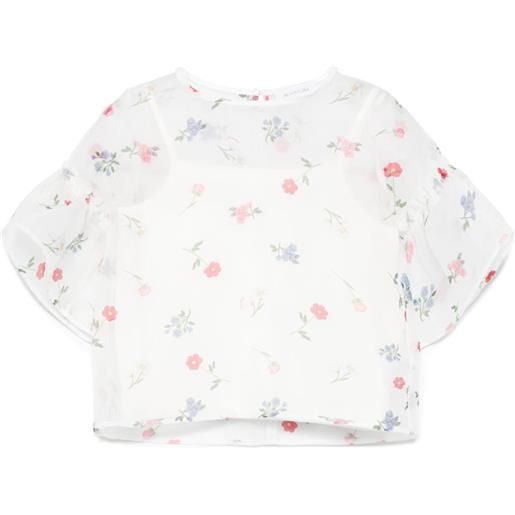 Monnalisa blusa a fiori - bianco
