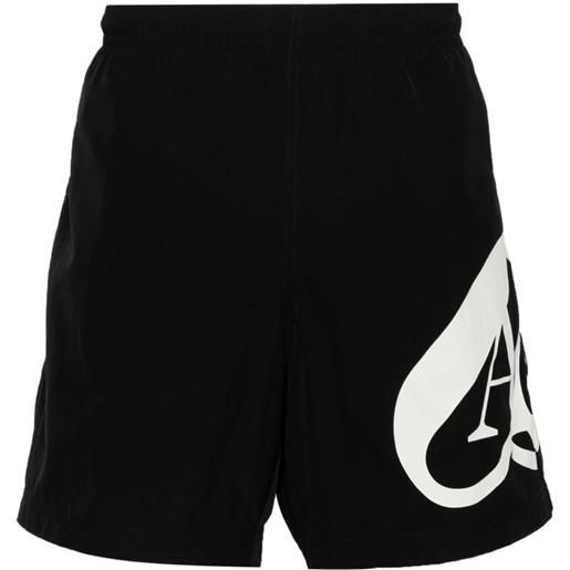 Alexander McQueen costume da bagno con stampa seal - nero