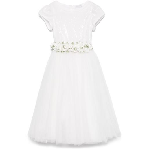 Monnalisa abito con inserti - bianco
