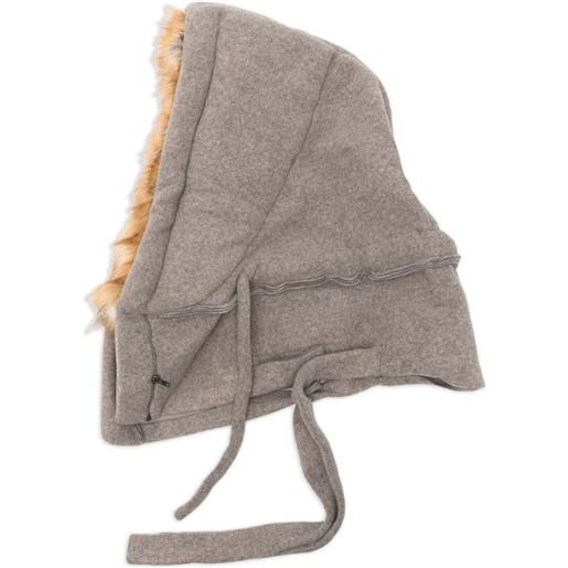 Ottolinger passamontagna con bordo in pelliccia sintetica - grigio