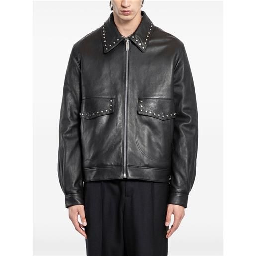 Alexander McQueen giacca in pelle con borchie - nero