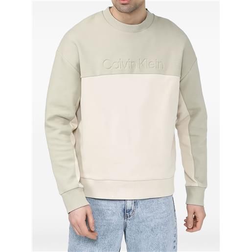 Calvin Klein felpa con design color-block e logo - verde