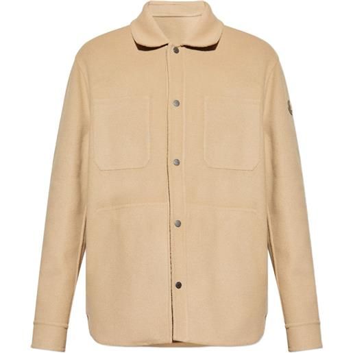 Moncler giacca-camicia tagnit con applicazione - toni neutri