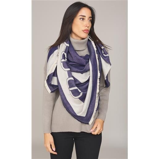 TWINSET kefiah TWINSET logata, colore blu