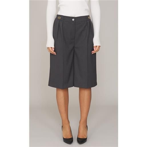 TWINSET bermuda TWINSET vita alta con pinces, colore grigio