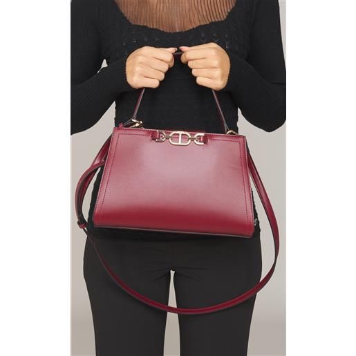TWINSET borsa a mano TWINSET con logo su morsetto - first class, colore bordeaux