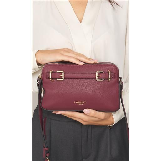TWINSET borsa a tracolla TWINSET camera bag con logo lettering, colore bordeaux