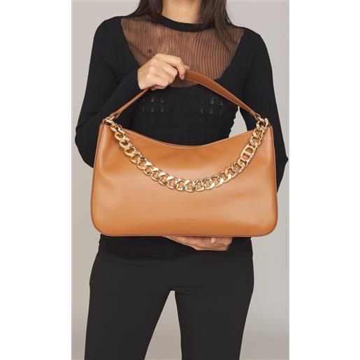 TWINSET borsa hobo TWINSET liliane in pelle liscia, colore cuoio