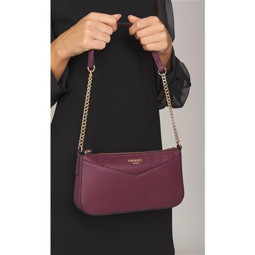 TWINSET borsetta a tracolla TWINSET con logo lettering e catena, colore bordeaux