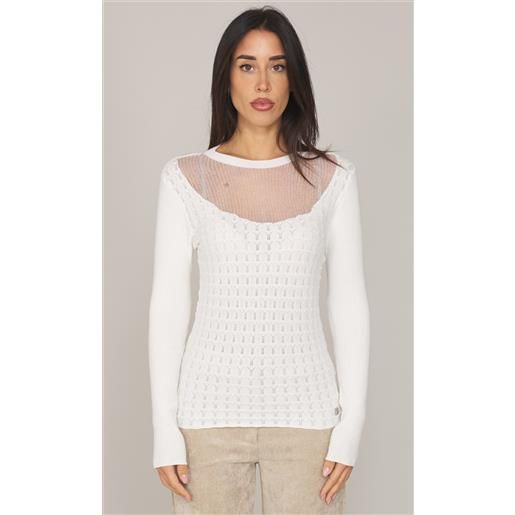TWINSET ACTITUDE maglia TWINSET ACTITUDE a punto traforato, colore bianco