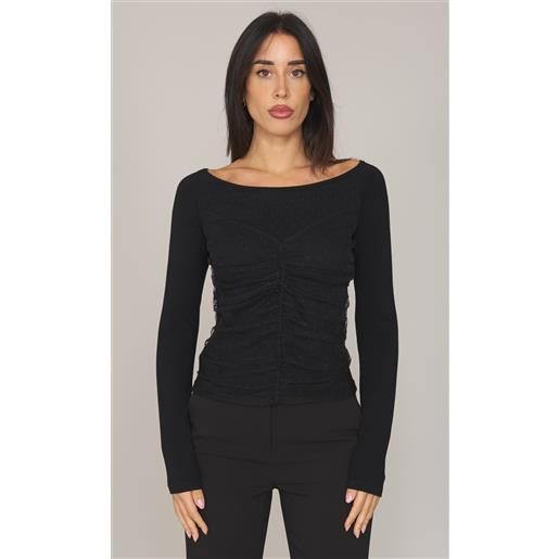 TWINSET maglia TWINSET con applicazione in tulle, colore nero