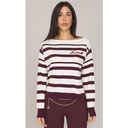 TWINSET maglia TWINSET rigata con scollo a barca, colore bordeaux