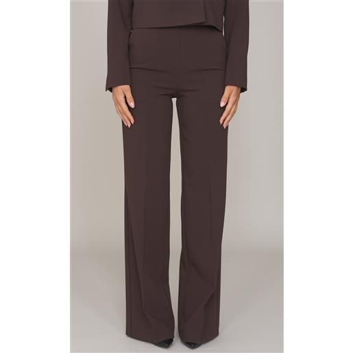 TWINSET pantalone TWINSET gamba dritta vita alta, colore moro