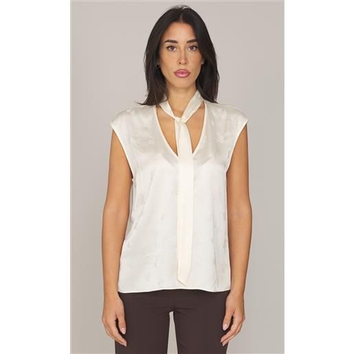TWINSET top TWINSET stampato con sciarpina, colore bianco