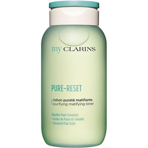Clarins my Clarins pure-reset lotion pureté matifiante 200 ml lozione purificante opacizzante per il viso flacone tutti i tipi di pelle