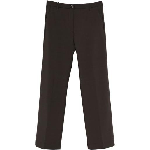 Nine In The Morning pantaloni con applicazione logo - marrone