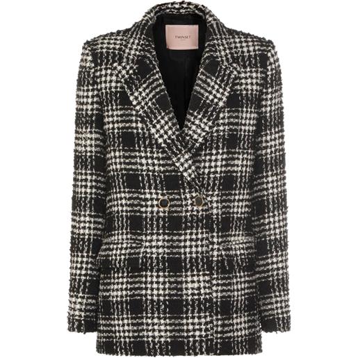 TWINSET giacca doppiopetto a quadri - nero