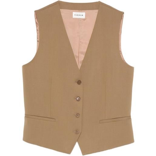 P.A.R.O.S.H. gilet con bottoni e scollo a v - marrone