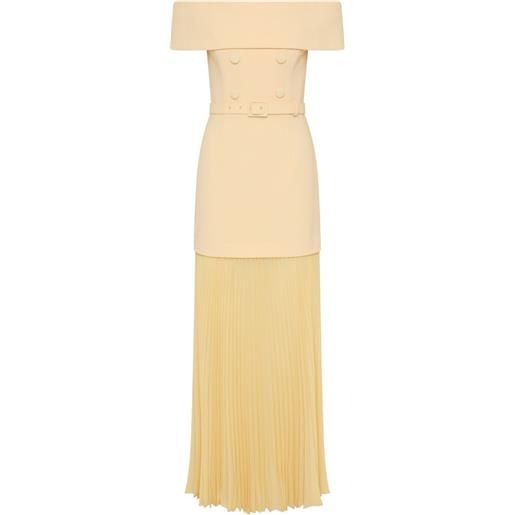 Rebecca Vallance abito midi muriel con spalle scoperte - giallo