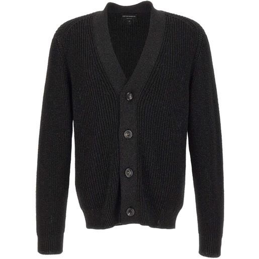 Emporio Armani cardigan con bottoni e scollo a v - nero