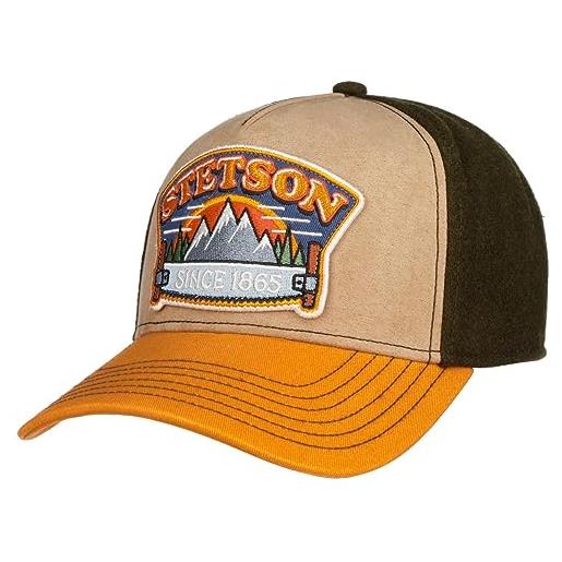 Stetson cappellino trucker hacksaw donna/uomo - cap berretto baseball mesh snapback, con visiera autunno estate primavera inverno estate/inverno - taglia unica beige