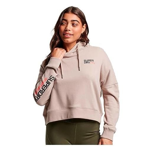 Superdry sportswear logo boxy hood maglia di tuta, grigio caldo, 40 donna