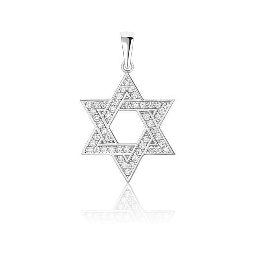 Ciondolo Stella Di David Gr 1,3 Oro Giallo / Bianco 18k - Foto 11